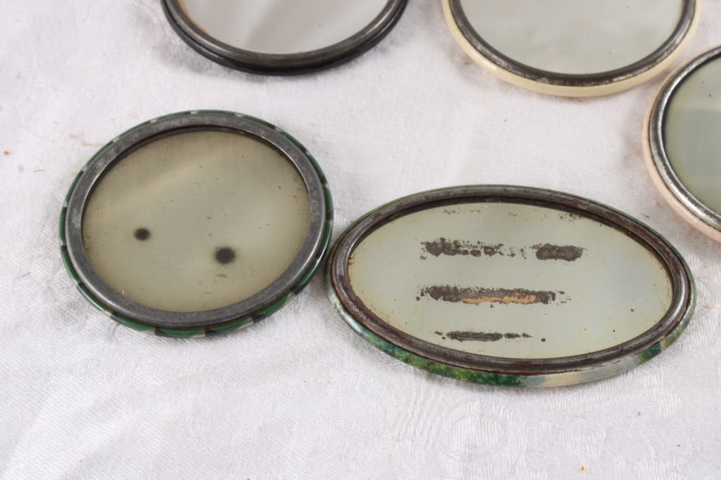 5 Antique Advertising Celluloid Pocket Mirrors - 8