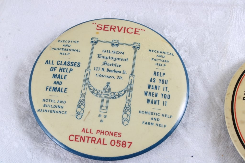 4 Antique Advertising Celluloid Paperweight Mirror - 2