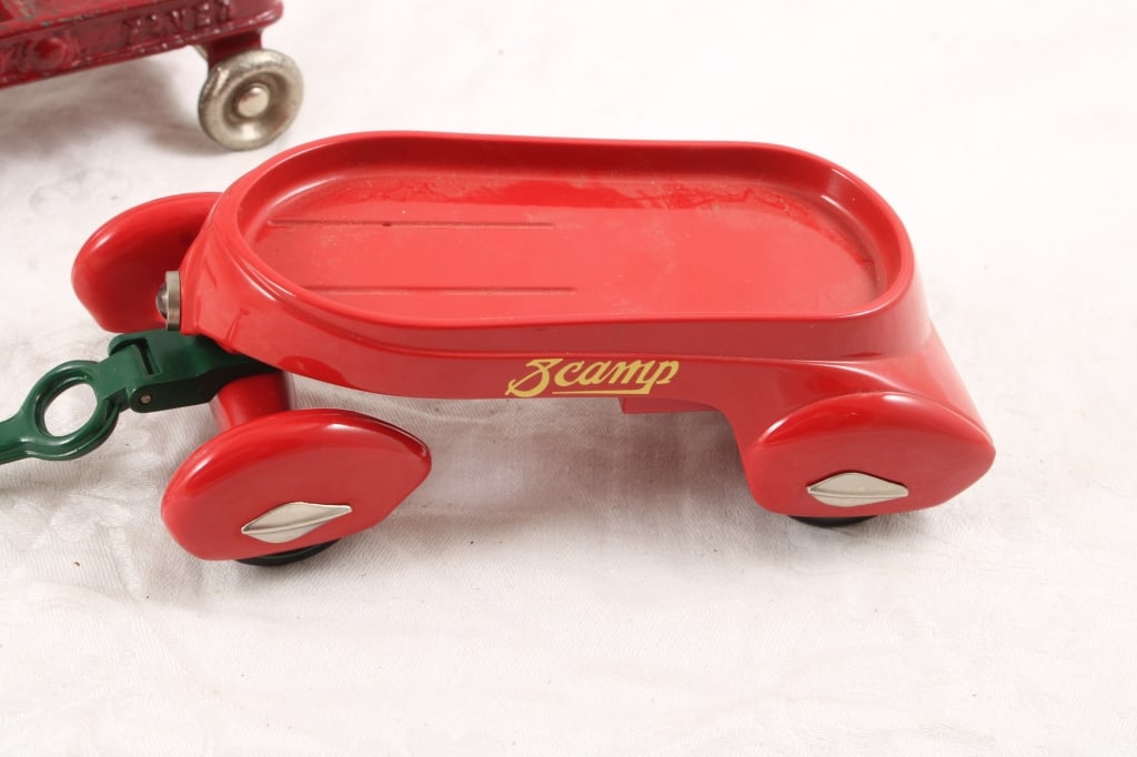 Cast Iron Express Flyer & Hallmark Scamp Wagons - 2
