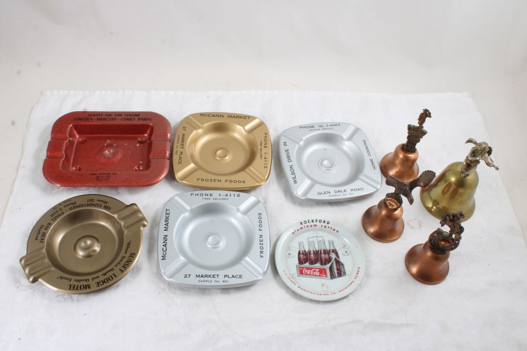 Advertising Metal Ashtrays, Copper & Other Bells (1 of 15)