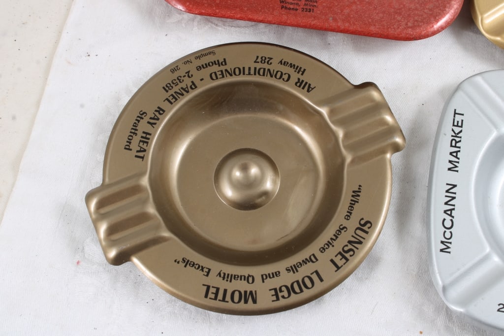 Advertising Metal Ashtrays, Copper & Other Bells - 3