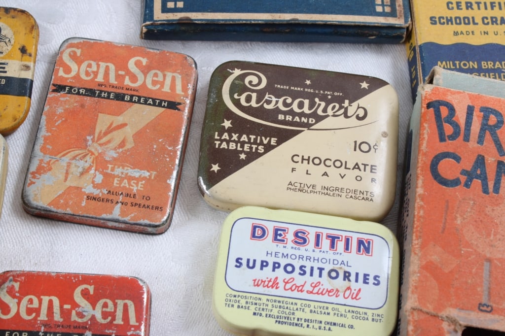 Antique Advertising Tins, Boxes & Paint Set - 11