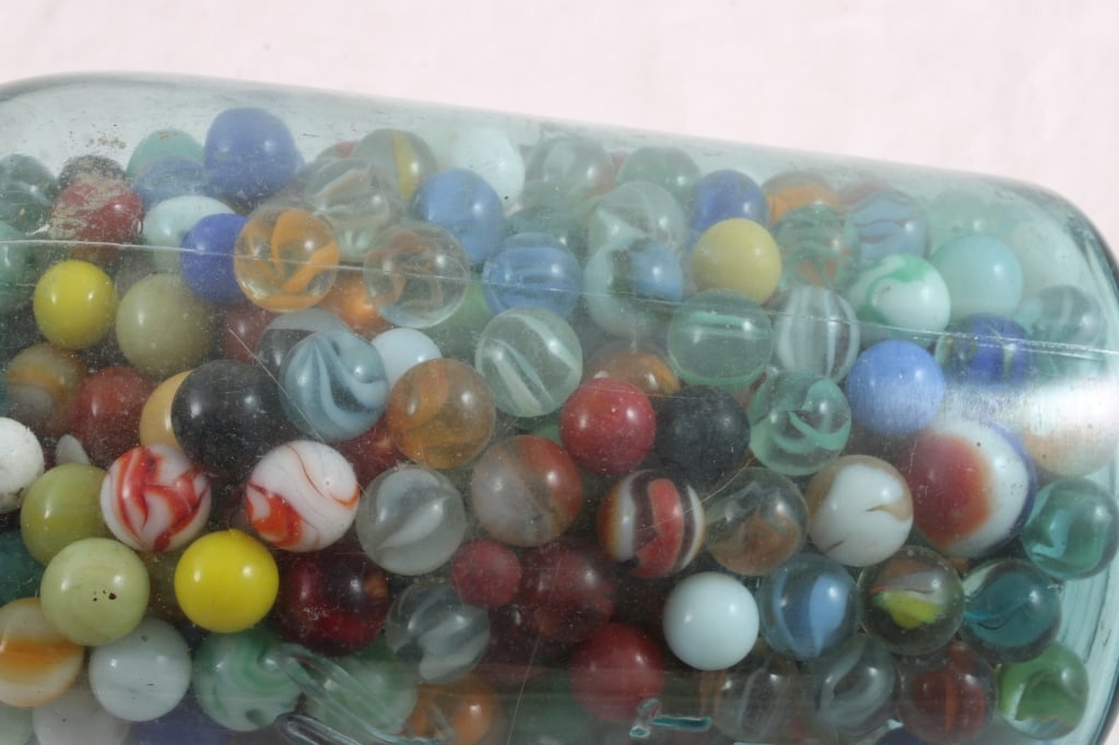 Half Gallon Ball Fruit Jar Full of Marbles - 4