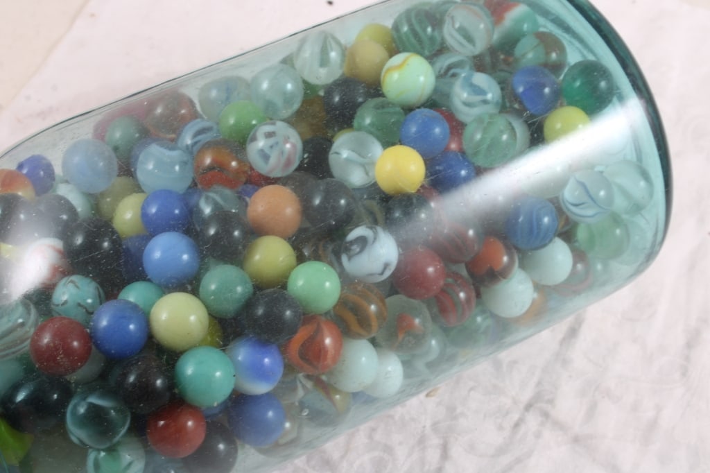 Half Gallon Ball Fruit Jar Full of Marbles - 8