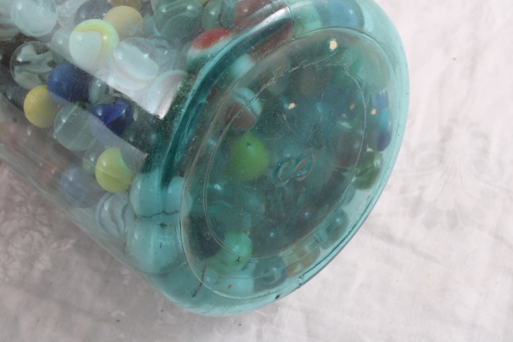 Half Gallon Ball Fruit Jar Full of Marbles - 9
