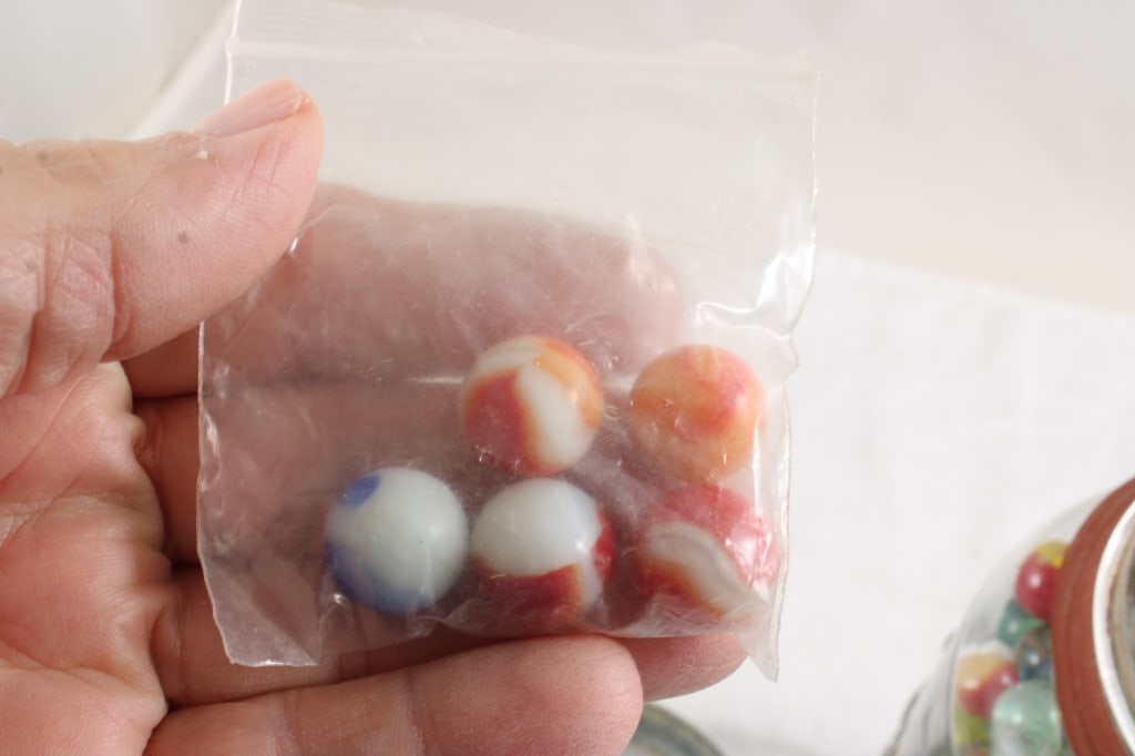 Half Gallon Ball Fruit Jar Full of Marbles - 11