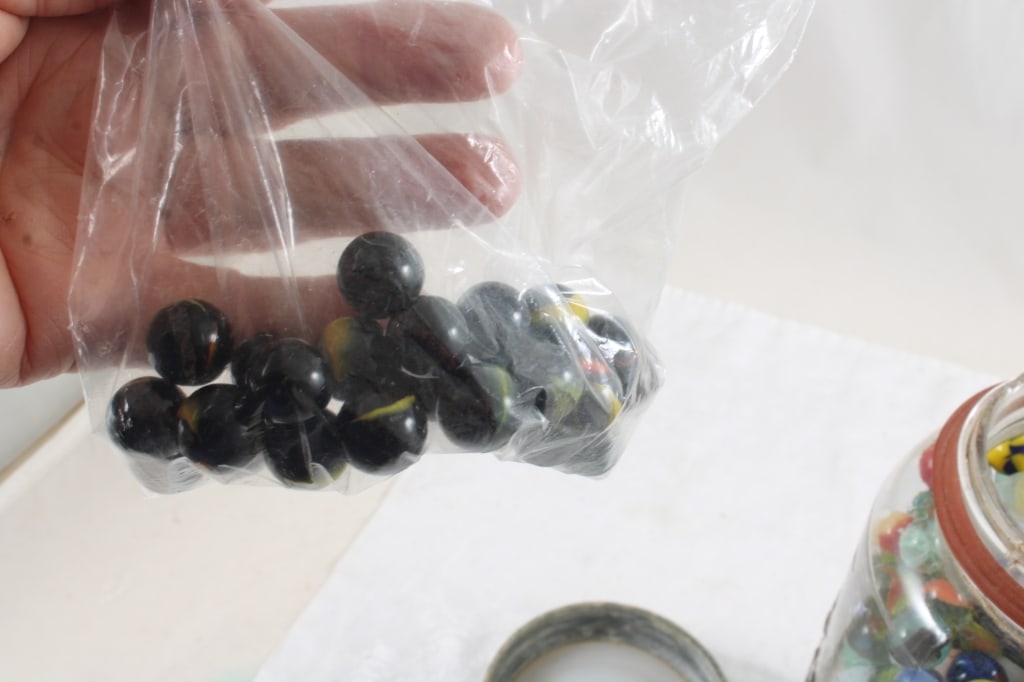 Half Gallon Ball Fruit Jar Full of Marbles - 13