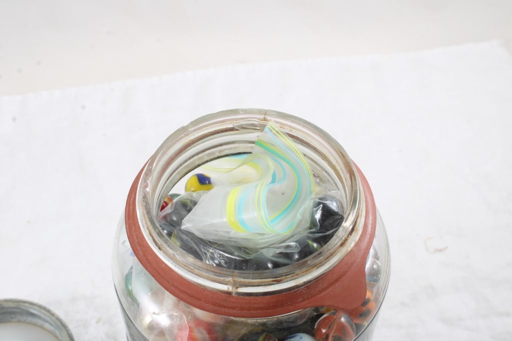 Half Gallon Ball Fruit Jar Full of Marbles - 14