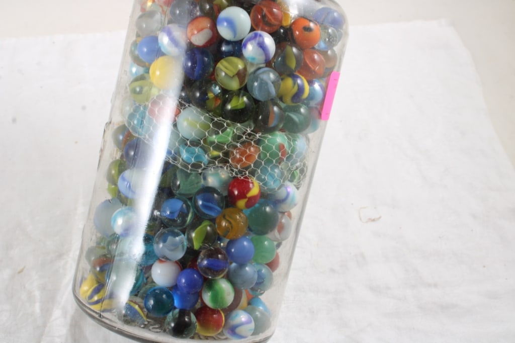 Half Gallon Ball Fruit Jar Full of Marbles - 15