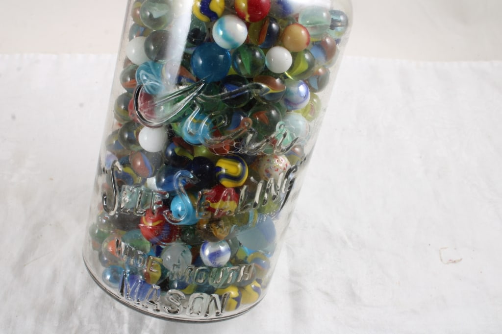 Half Gallon Ball Fruit Jar Full of Marbles - 2