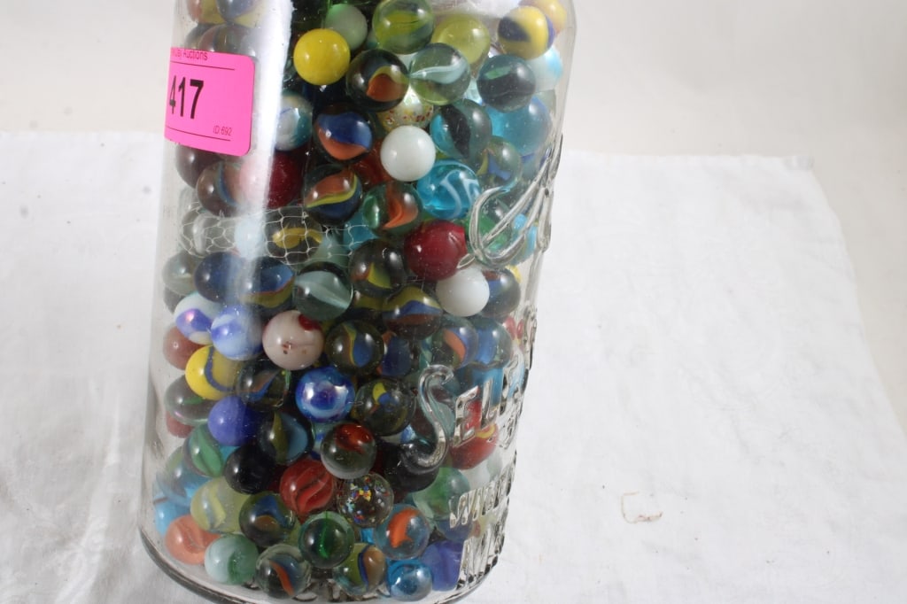 Half Gallon Ball Fruit Jar Full of Marbles - 4