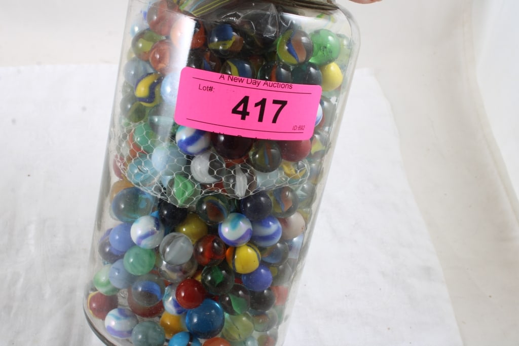 Half Gallon Ball Fruit Jar Full of Marbles - 5