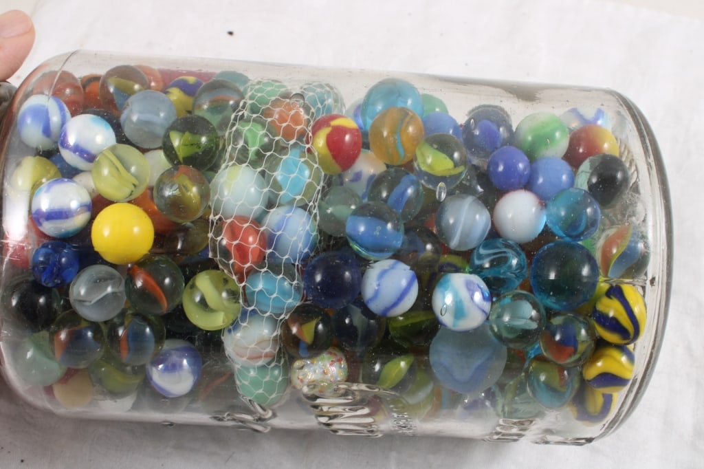 Half Gallon Ball Fruit Jar Full of Marbles - 7
