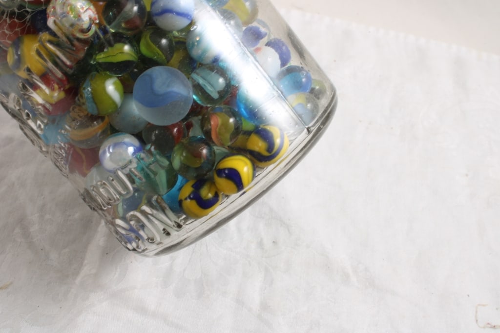 Half Gallon Ball Fruit Jar Full of Marbles - 9