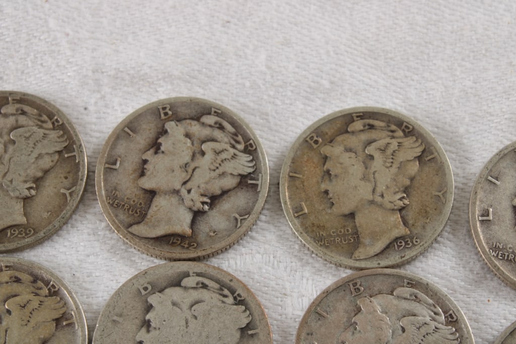 28 Mercury Silver Dimes - 4