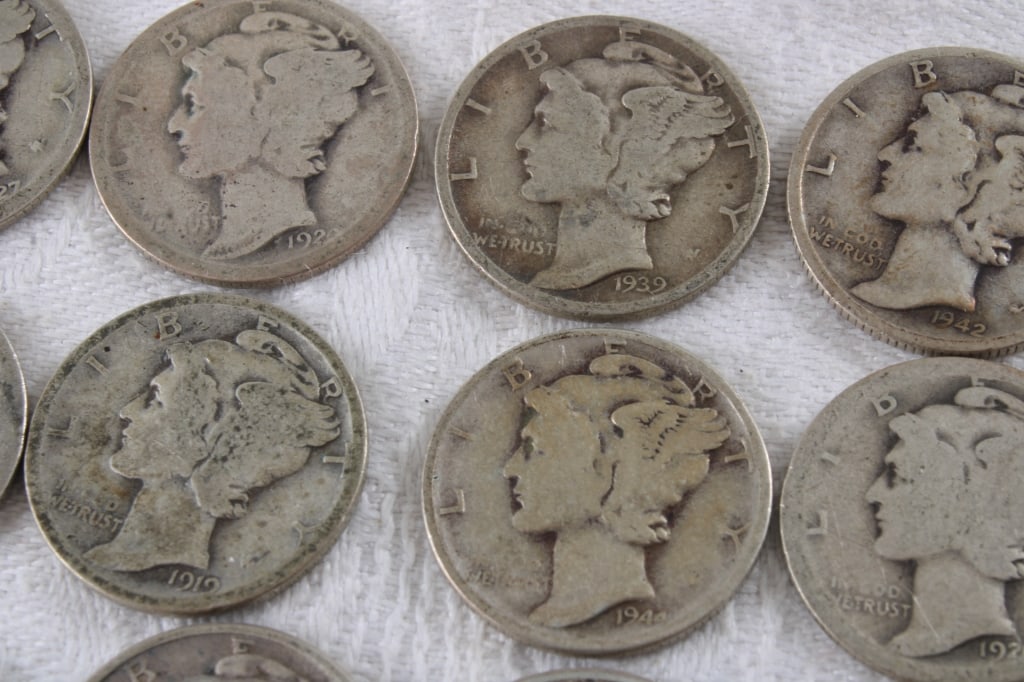 28 Mercury Silver Dimes - 7