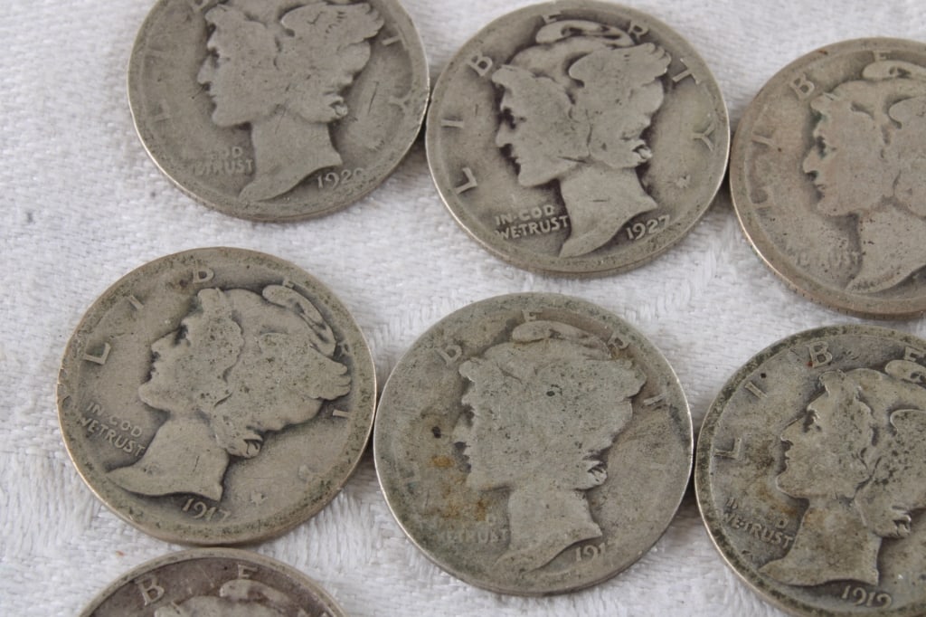 28 Mercury Silver Dimes - 8
