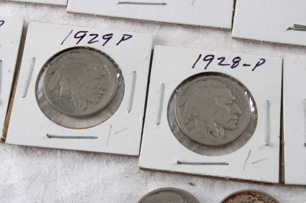 29 Buffalo Nickels & 1866 3 Cent Nickel - 12