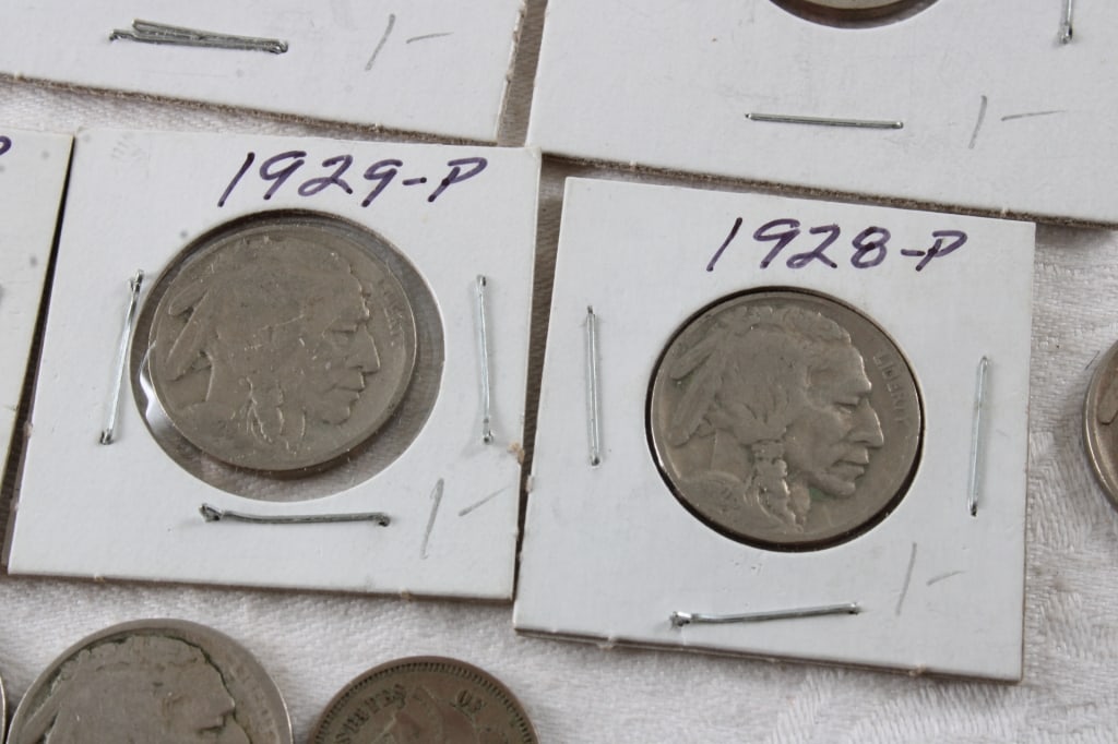 29 Buffalo Nickels & 1866 3 Cent Nickel - 13