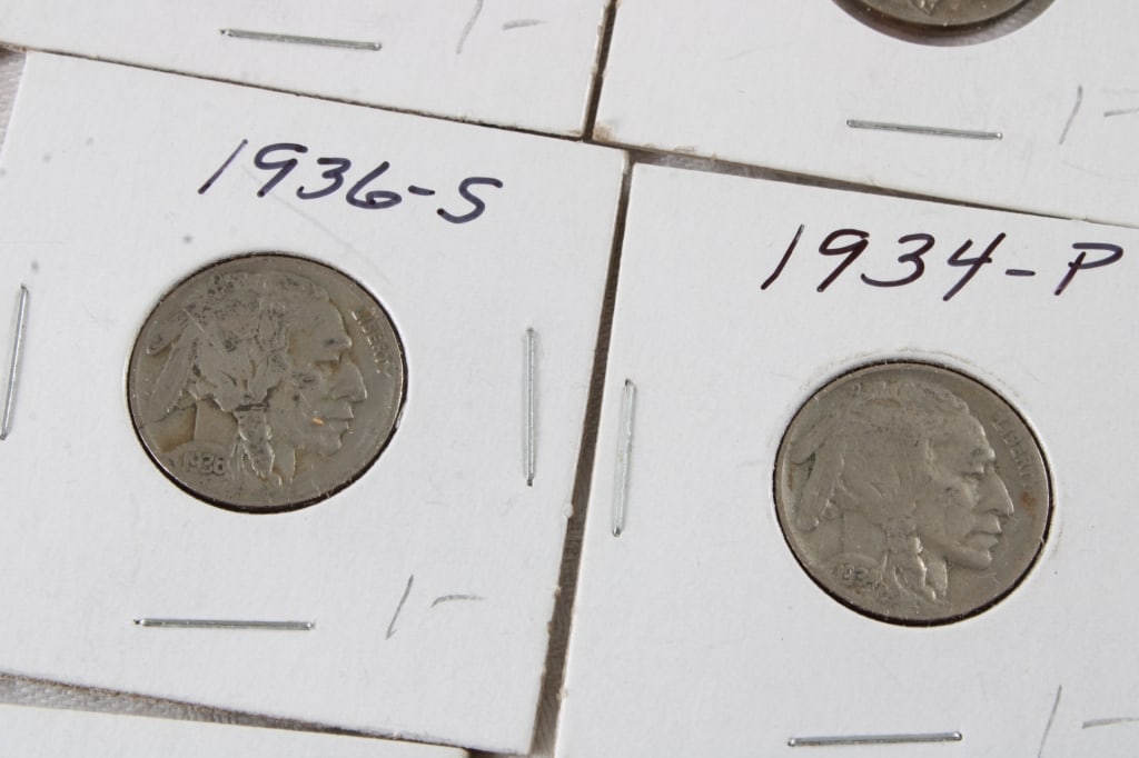 29 Buffalo Nickels & 1866 3 Cent Nickel - 6