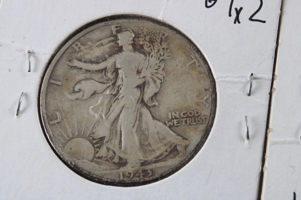 2 1943 Walking Liberty Halves, 1962D Franklin Half - 4