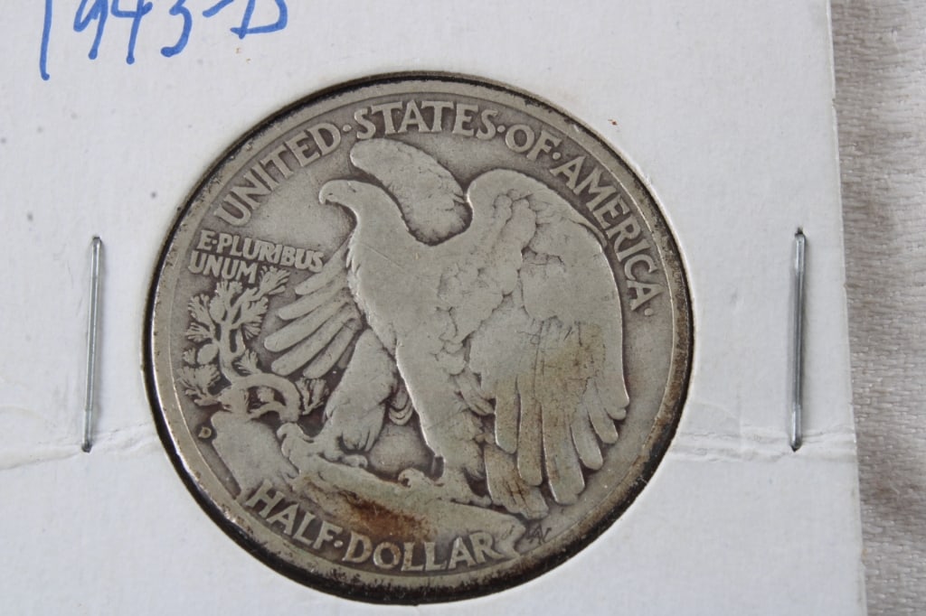 2 1943 Walking Liberty Halves, 1962D Franklin Half - 5