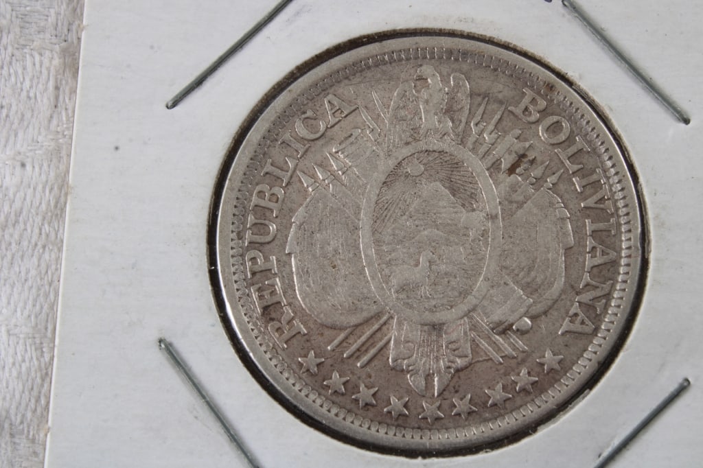 1900 50 Centavos,1891 50 Cent Bolivia Silver - 2