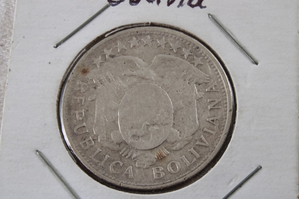 1900 50 Centavos,1891 50 Cent Bolivia Silver - 4