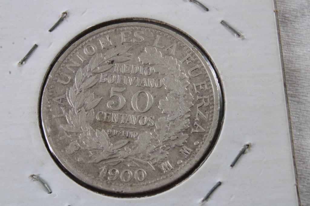 1900 50 Centavos,1891 50 Cent Bolivia Silver - 5