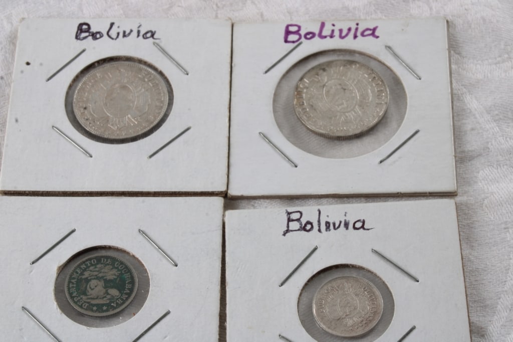4 90% Silver Bolivia Coins (1 of 9)