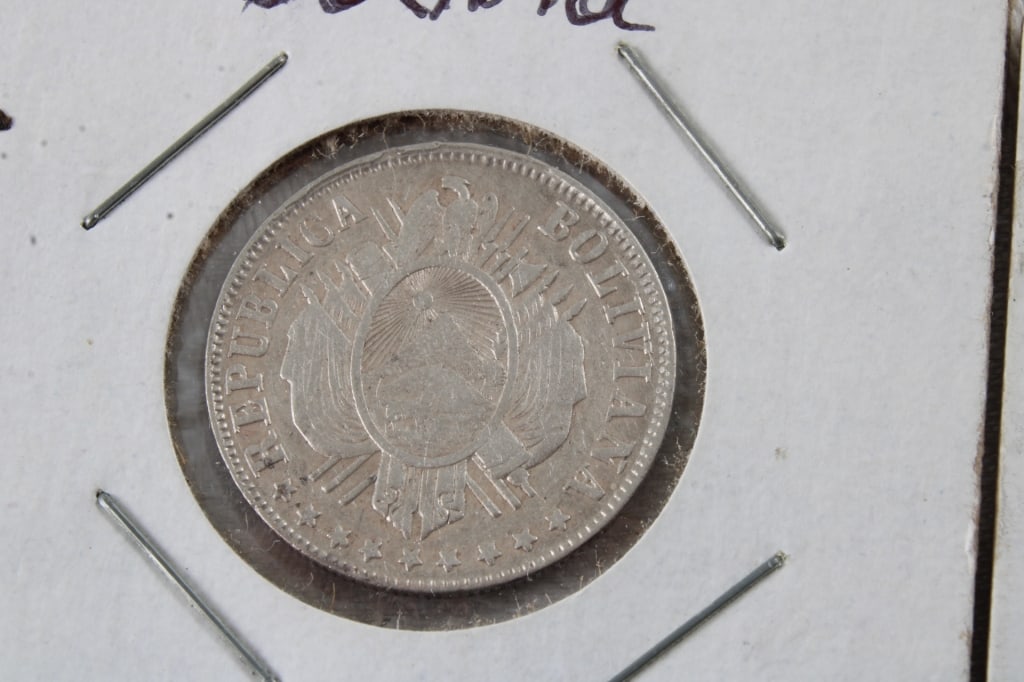 4 90% Silver Bolivia Coins - 6