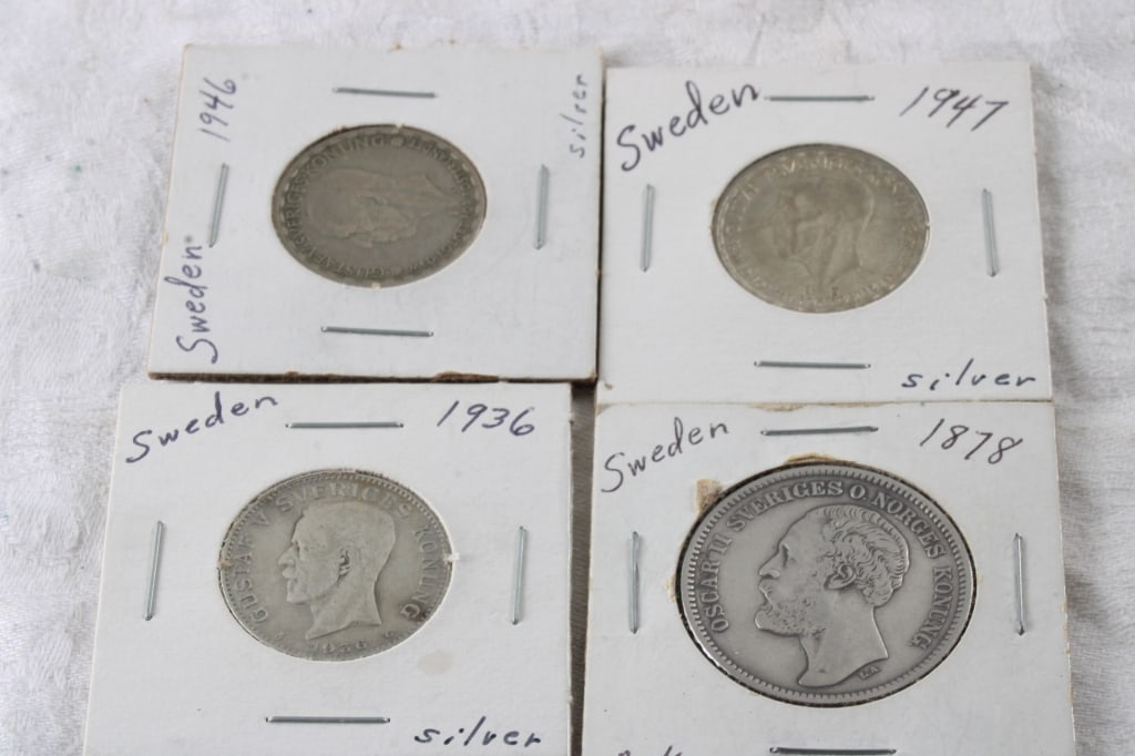 4 Swedish Silver Coins (1 of 9)
