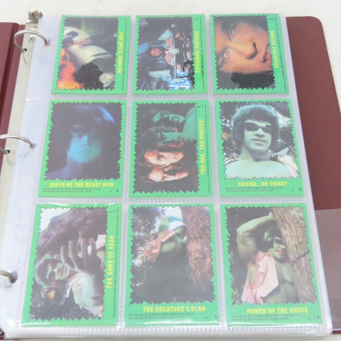 1979 Hulk & 1991 Marvel Hulk Complete Card Sets - 2