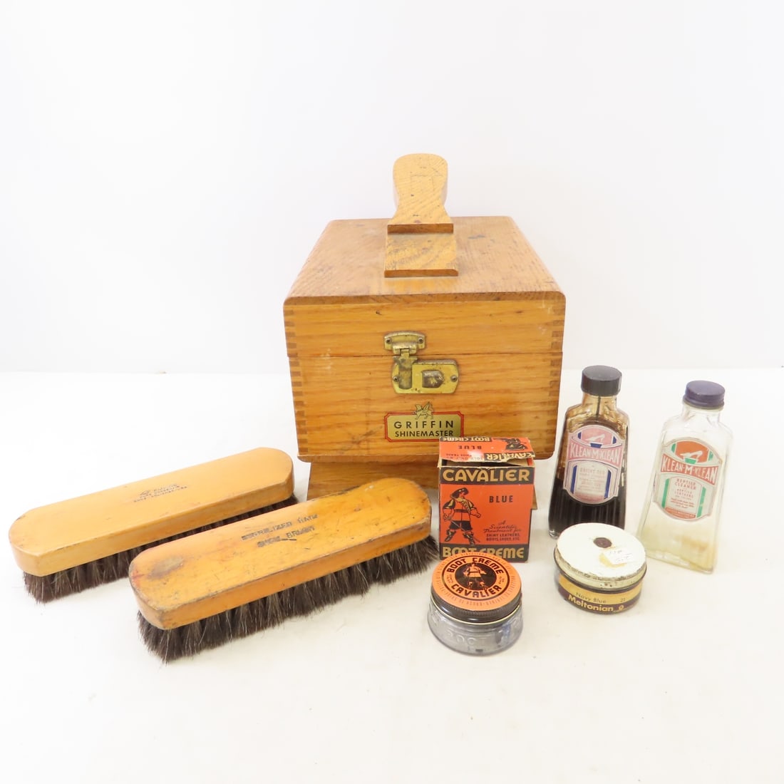Plow Boy tins, Shoe Shine Kit, Avon Car Cologne - 18