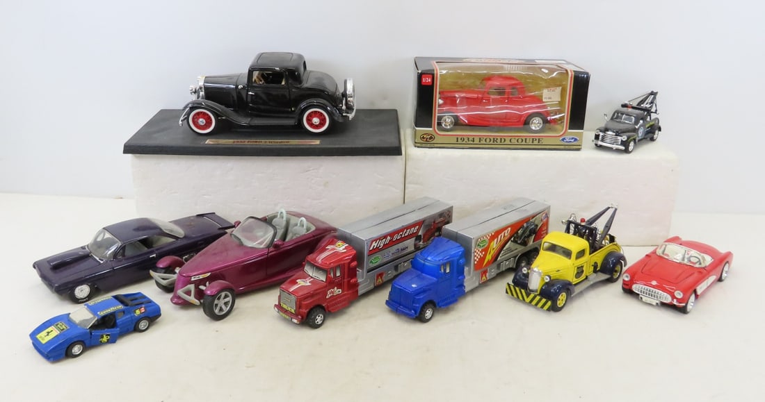 Diecast cars & trucks, mixed scale, plastic semi's (1 of 20)