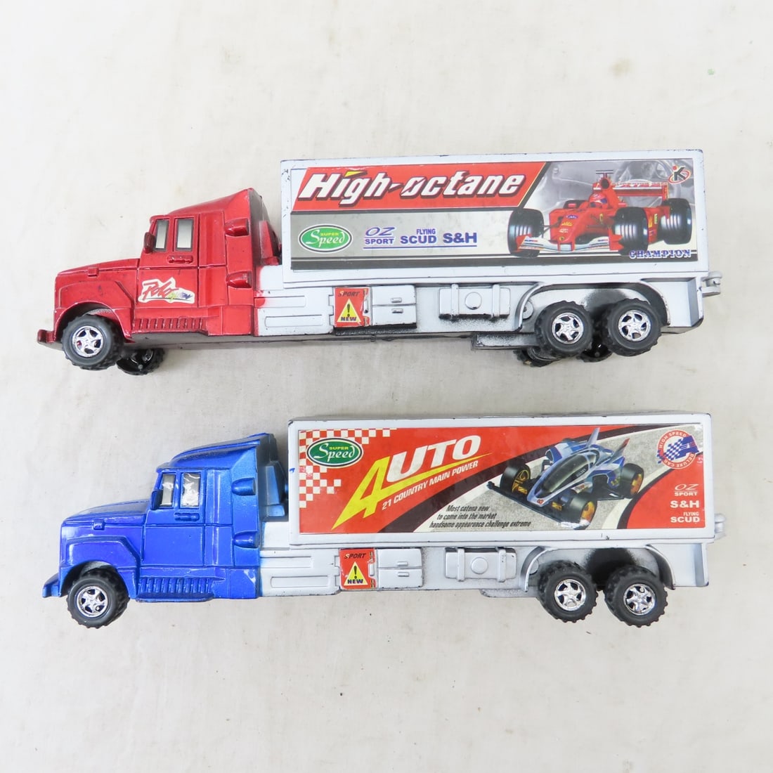 Diecast cars & trucks, mixed scale, plastic semi's - 20