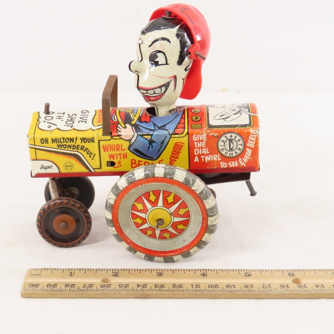 Marx Milton Berle Tin Litho Crazy Car Wind-Up Toy - 2