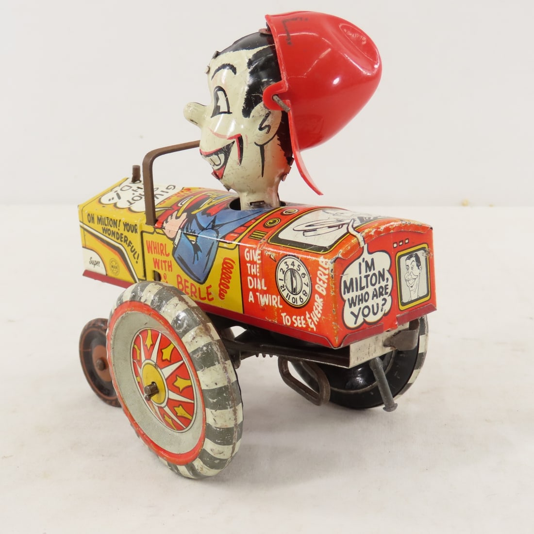 Marx Milton Berle Tin Litho Crazy Car Wind-Up Toy - 3