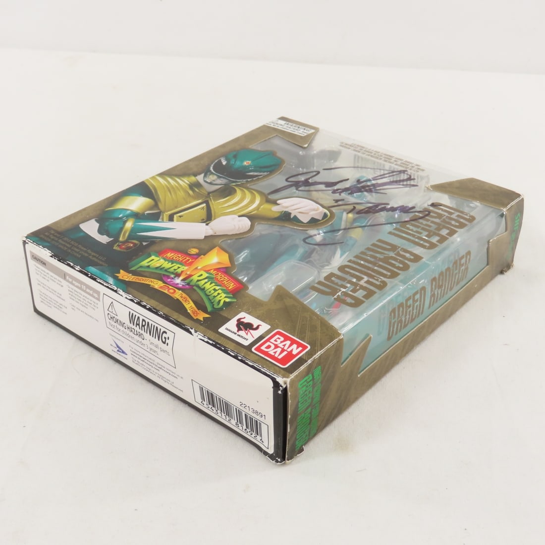 Bandai Green Power Ranger Signed Box, Jason Frank - 6