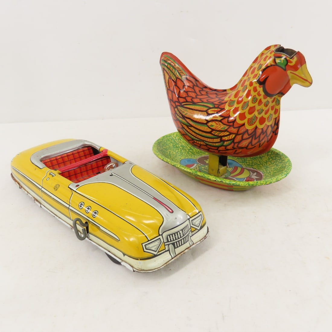 Vintage Tin Litho Birds, Car, Adding Machine, More - 5