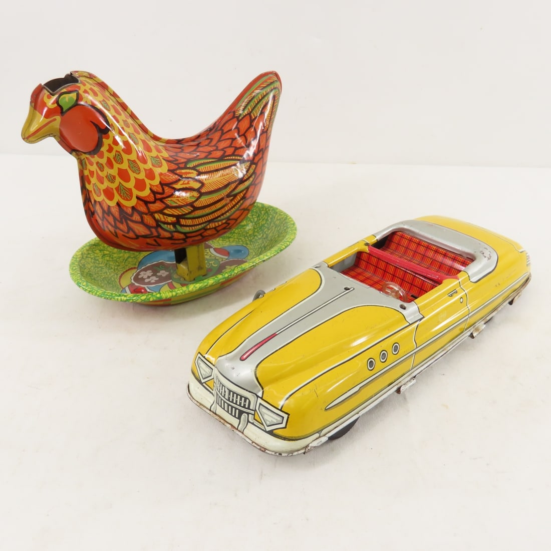 Vintage Tin Litho Birds, Car, Adding Machine, More - 6
