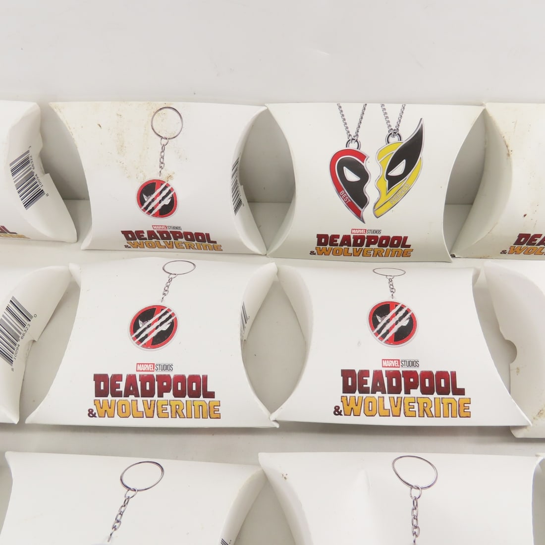 Deadpool/Wolverine Keychains, Bracelets, Pin Set - 3