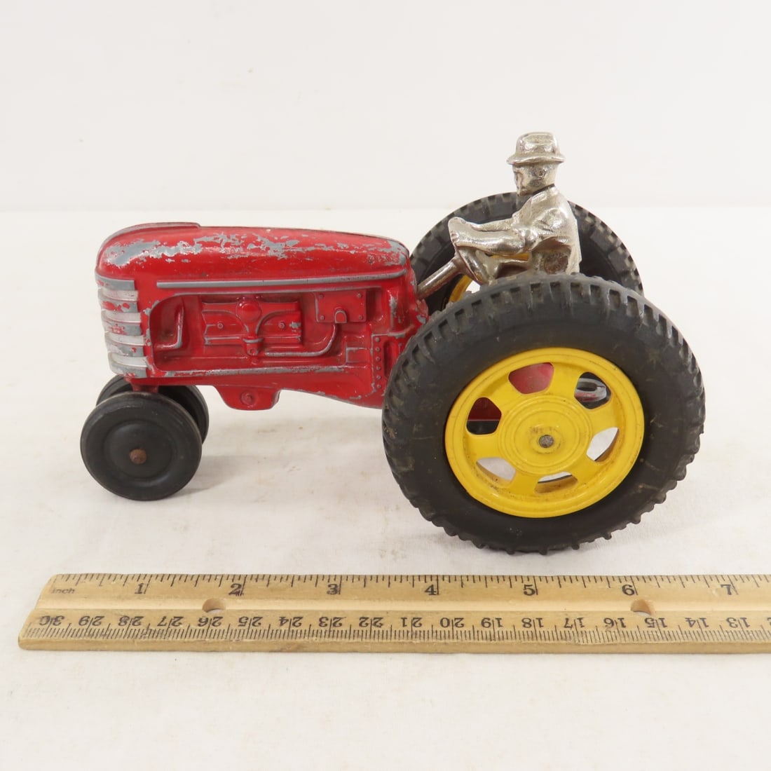 3 Vintage Hubley Tractors & ERTL Wagons - 2