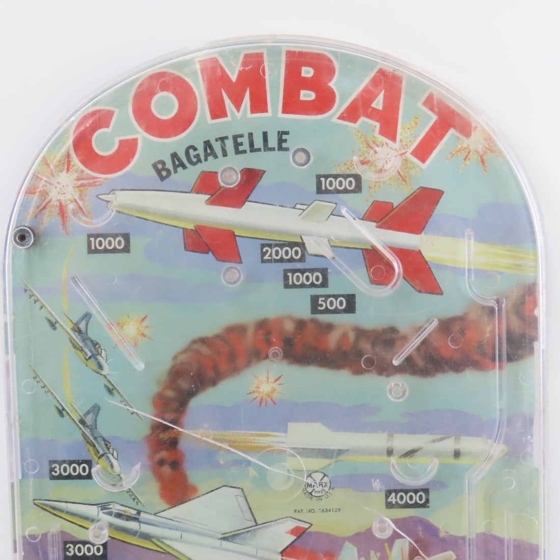 2 Vintage Marx Marble Pinball Games, Hockey/Combat - 3