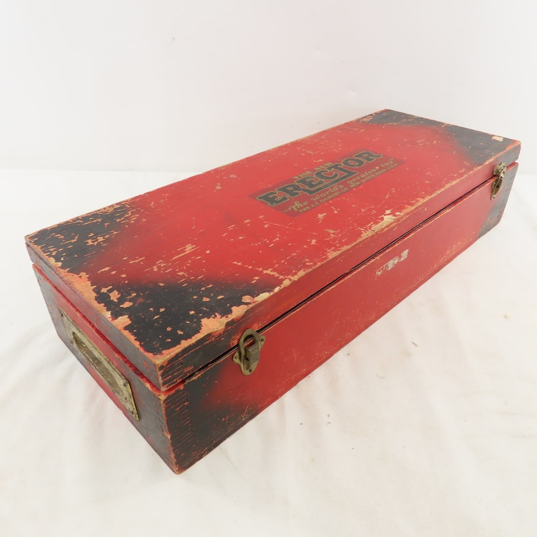 Collection of Vintage Erector Set Parts & Wood Box - 6