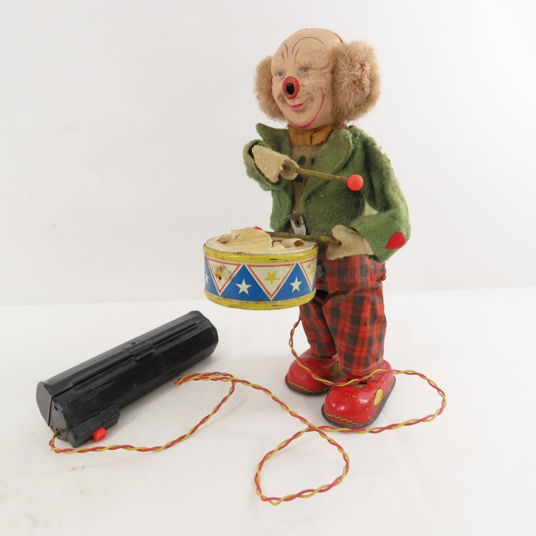 3 Vintage Wind-Up & Battery Drummer & Cymbal Toys - 2