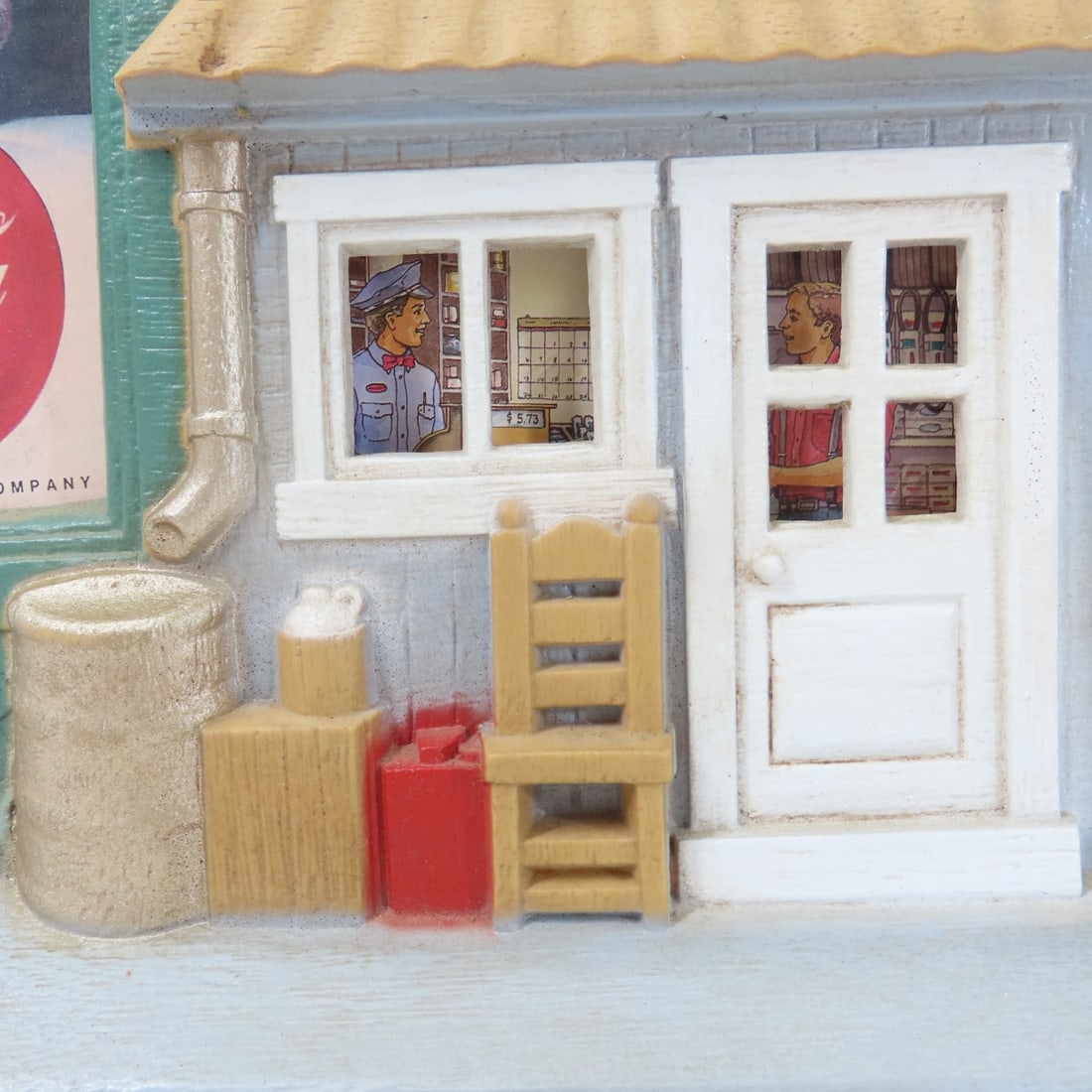1990 Burwood Coca Cola Garage Scene Clock - 8
