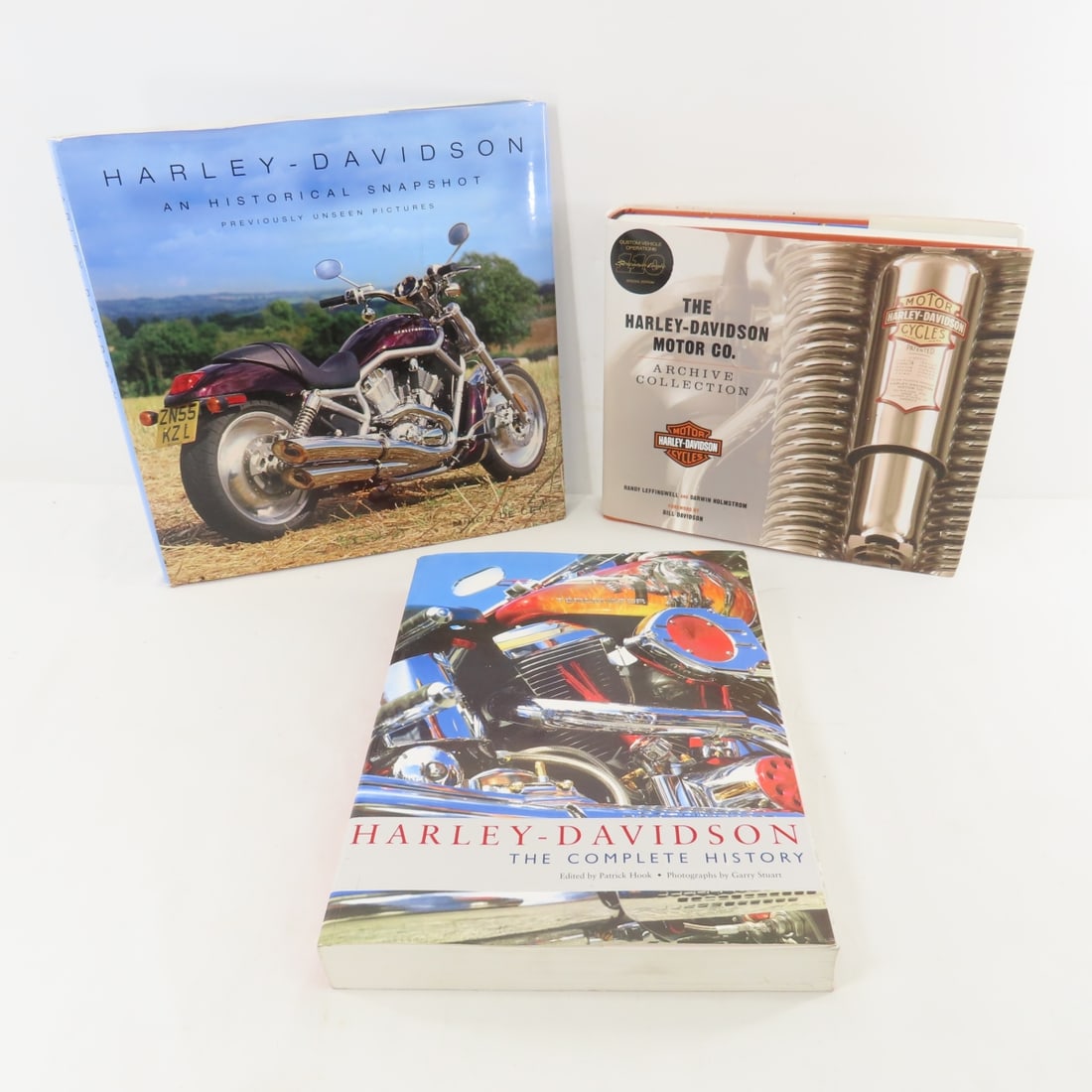 3 Harley Davidson Motorcycle History Books: 3 Harley Davidson Motorcycle History Books - Harley-Davidson An Historical Snapshot by Mirco De Cet, The Complete History by Patrick Hook & Garry Stuart, Archive Collection by Randy Leffingwell and