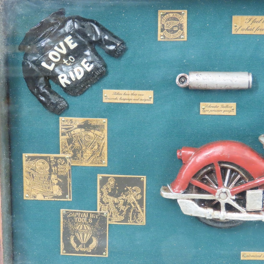 Stars & Stripes Resin Motorcycle Shadow Box - 2