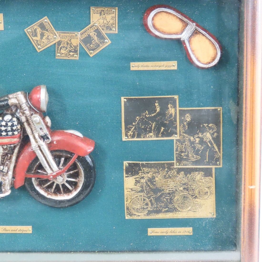 Stars & Stripes Resin Motorcycle Shadow Box - 5
